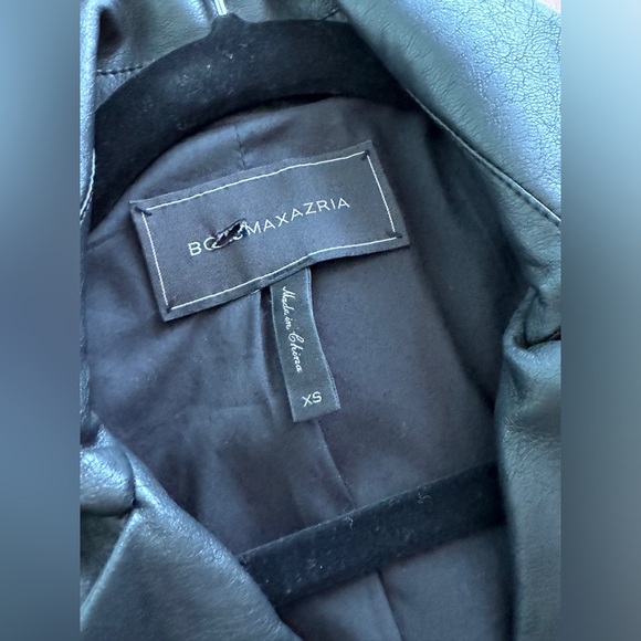 BCBGMAXAZRIA Alix Embroidered Faux Leather Trench Coat - SZ XS - Picture 6 of 11